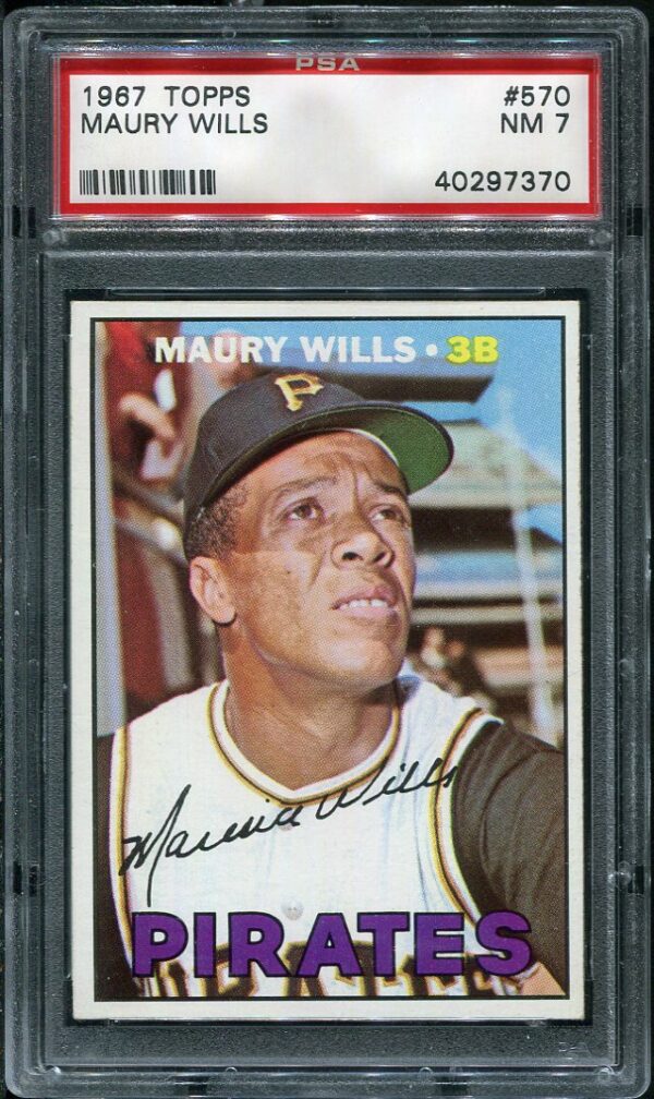 Authentic 1967 Topps #570 Maury Wills PSA 7 Baseball Card