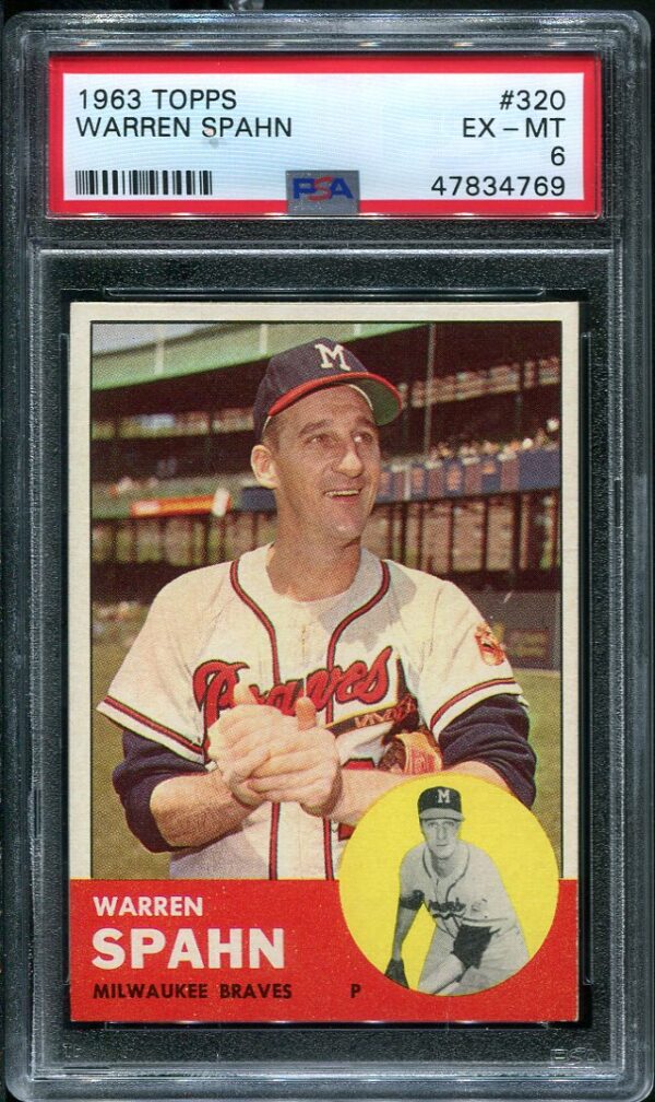 1963 Topps #320 Warren Spahn PSA 6 Baseball Card