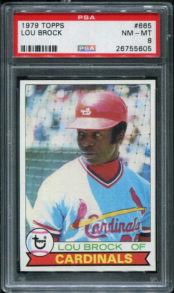 Authentic 1979 Topps #665 Lou Brock PSA 8 Baseball Card