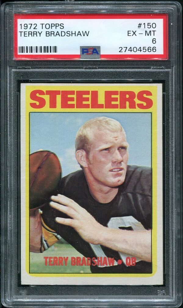 Authentic 1972 Topps #150 Terry Bradshaw PSA 6 Football Card