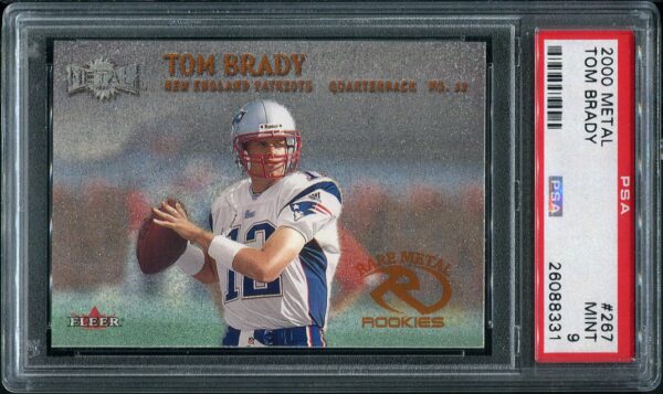 Authentic 2000 Fleer Metal #267 Tom Brady PSA 9 Rookie Football Card