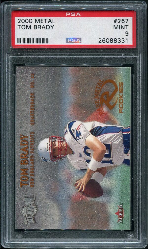 Authentic 2000 Fleer Metal #267 Tom Brady PSA 9 Rookie Football Card