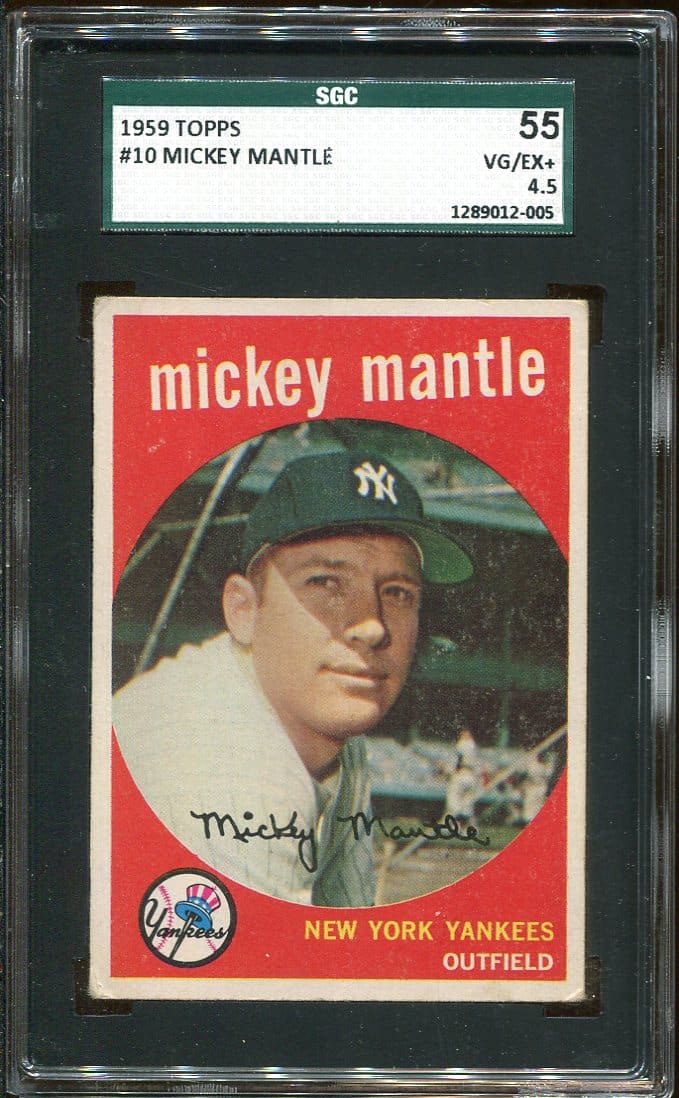 1959 Topps #10 Mickey Mantle SGC 4.5 HOF (1289012-005) - All Star Cards Inc