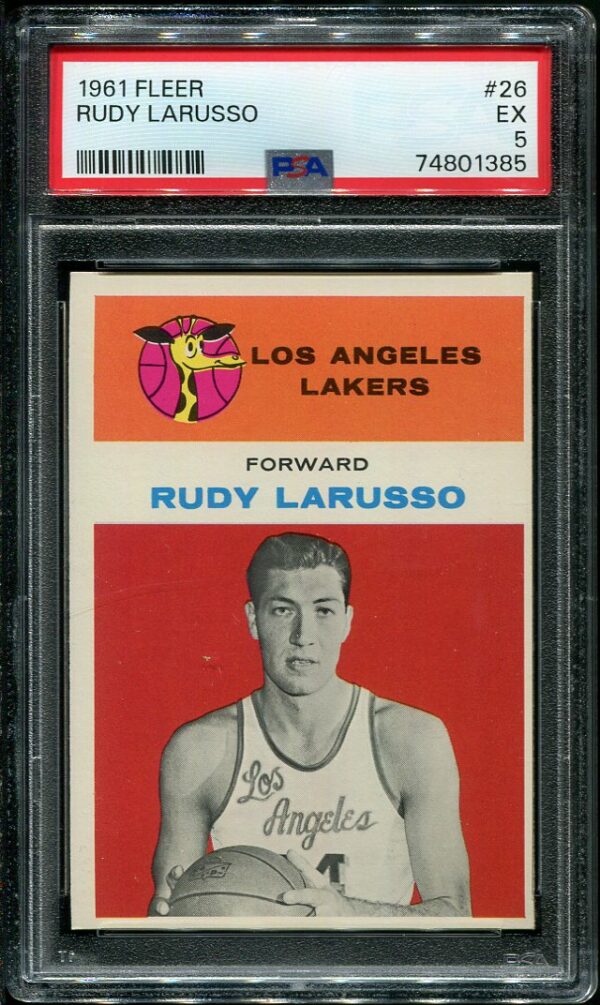 Authentic 1961 Fleer #26 Rudy Larusso PSA 5 Basketball Card