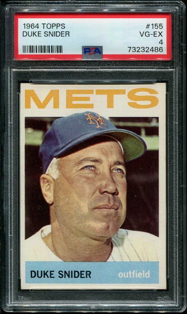 Authentic 1964 Topps #155 Duke Snider PSA 4 Baseball Card