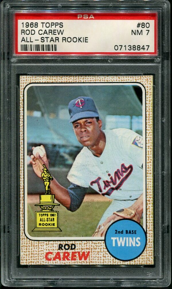 Authentic 1968 Topps #80 Rod Carew PSA 7 Baseball Card