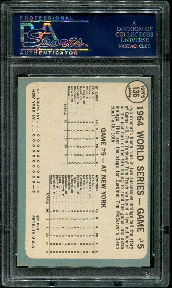 Authentic 1965 Topps #136 PSA 7 Baseball Card