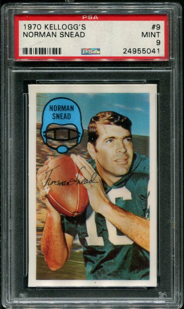 Authentic 1970 Kellogg's #9 Norm Snead PSA 9 Football Card