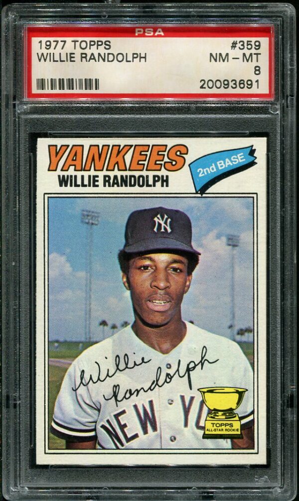 Authentic 1977 Topps #359 Willie Randolph PSA 8 Baseball Card