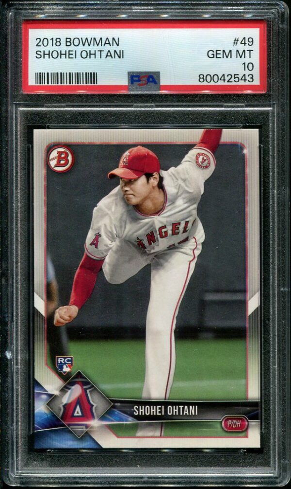 2018 Bowman #49 Shohei Ohtani PSA GEM MINT 10 Rookie Baseball Card