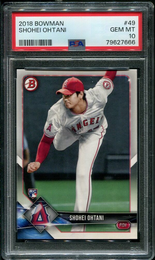 2018 Bowman #49 Shohei Ohtani PSA GEM MINT 10 Rookie Baseball Card