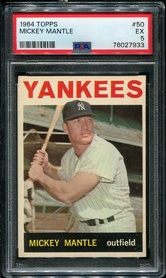 1964 Topps #50 Mickey Mantle Psa 5 Hof (76027933) - All Star Cards Inc