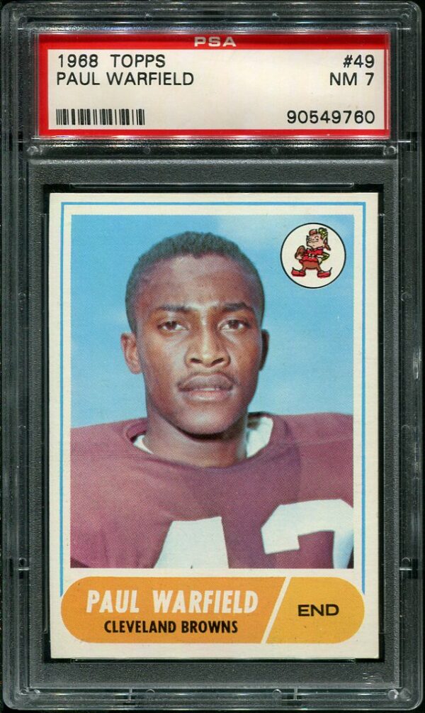 Authentic 1968 Topps #49 Paul Warfield PSA 7 Football Card