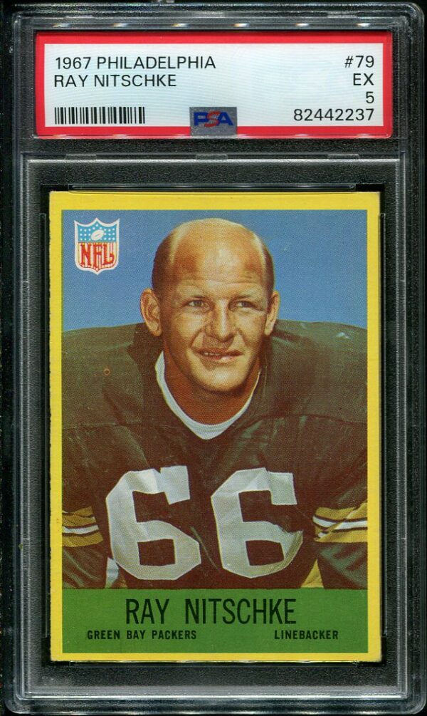 Authentic 1967 Philadelphia #79 Ray Nitschke PSA 5 Football Card