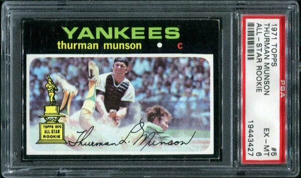 Authentic 1971 Topps #5 Thurman Munson PSA 6 All-Star Rookie Baseball Card