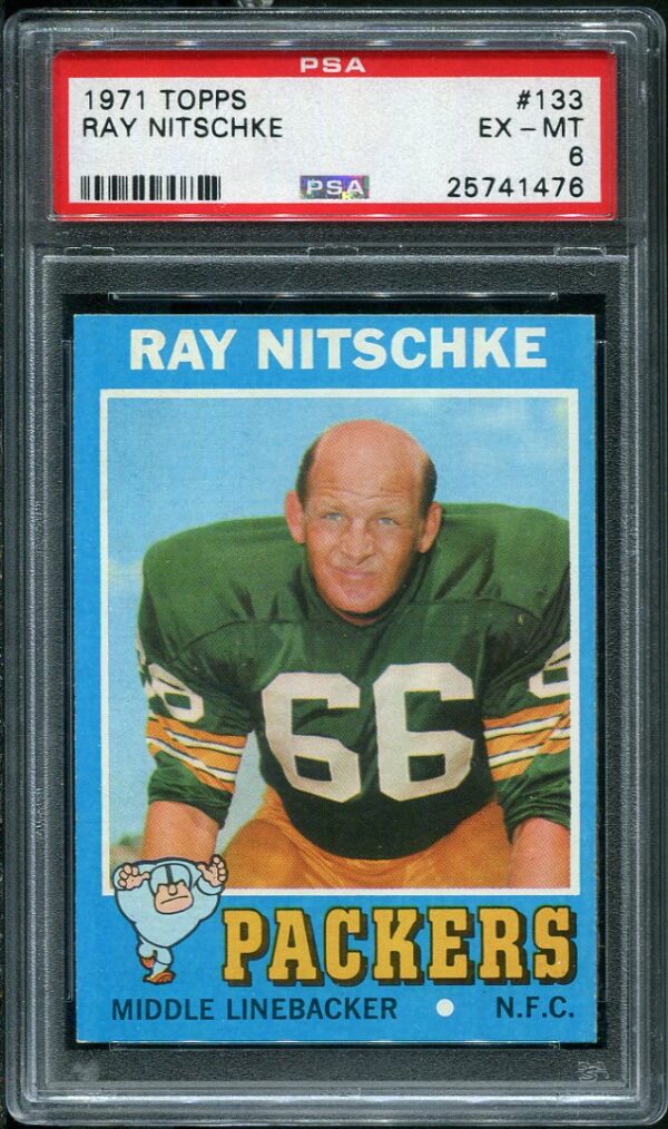 Authentic 1971 Topps #133 Ray Nitschke PSA 6 Football Card