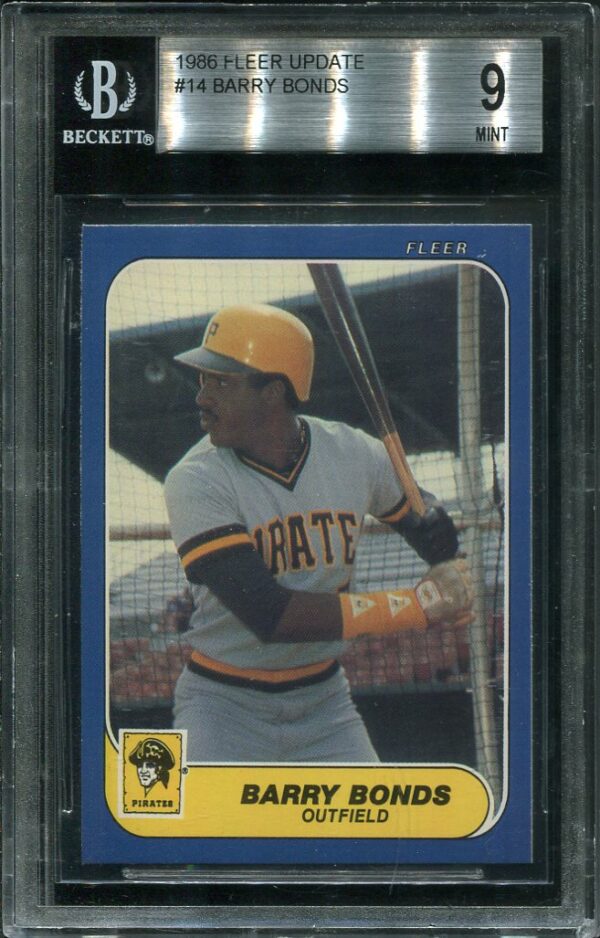 Authentic 1986 Fleer Update #14 Barry Bonds BGS 9 Baseball Card