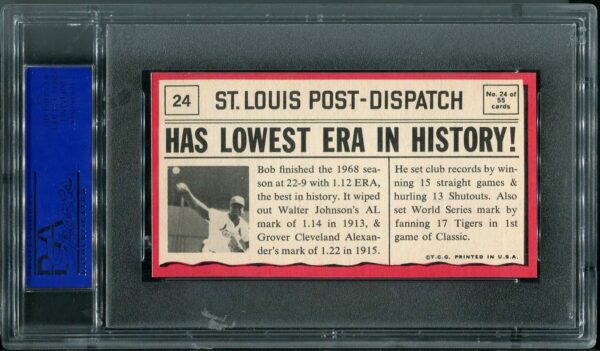 1971 Topps Greatest Moments #24 Bob Gibson PSA 7 Baseball Card