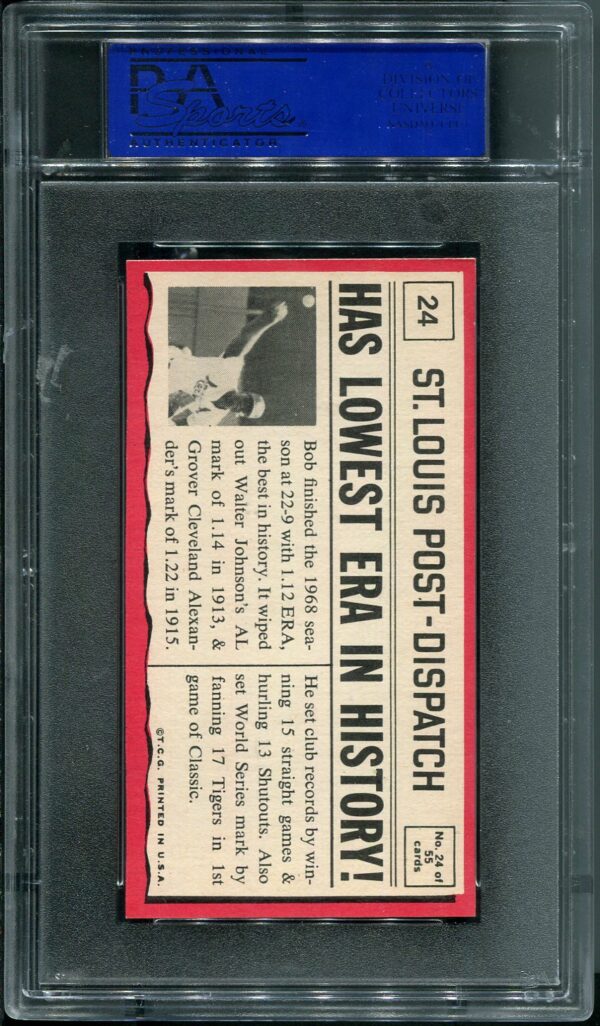 1971 Topps Greatest Moments #24 Bob Gibson PSA 7 Baseball Card