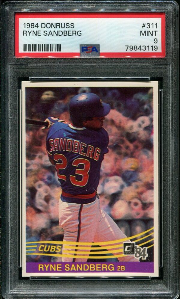 Authentic 1984 Donruss #311 Ryne Sandberg PSA 9 Baseball Card