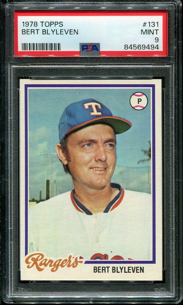 Authentic 1978 Topps #131 Bert Blyleven PSA 9 Baseball Card