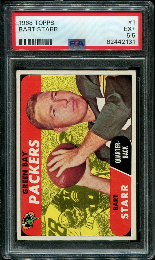 Authentic 1968 Topps #1 Bart Starr PSA 5.5 Football Card