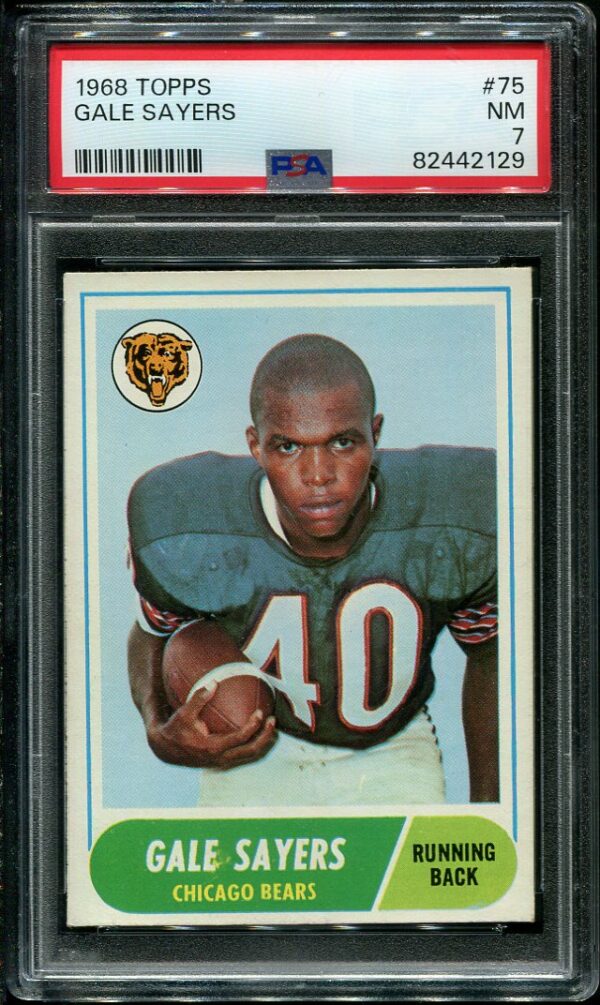 Authentic 1968 Topps #75 Gale Sayers PSA 7 Football Card