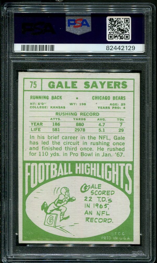 Topps Gale Sayers Psa Hof All Star Cards Inc