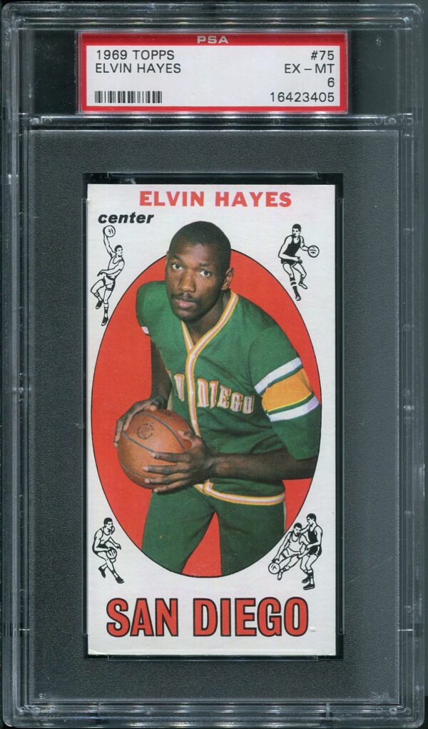 1969 Topps #75 Elvin Hayes PSA 6 Rookie Basketball Card