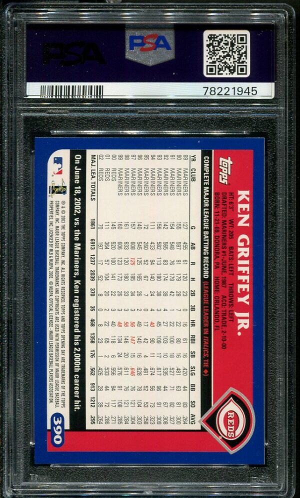 2003 Topps #390 Ken Griffey, Jr. PSA 9 Baseball Card