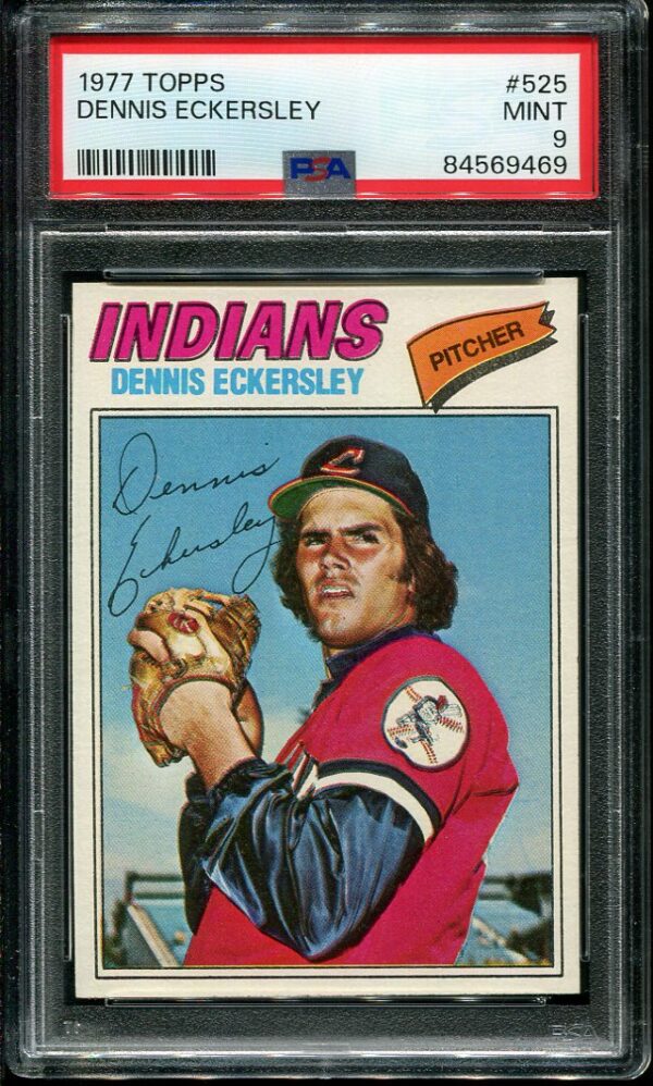 Authentic 1977 Topps #525 Dennis Eckersley PSA 9 Baseball Card