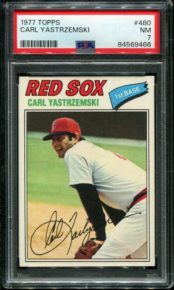 Authentic 1977 Topps #480 Carl Yastrzemski PSA 7 Baseball Card