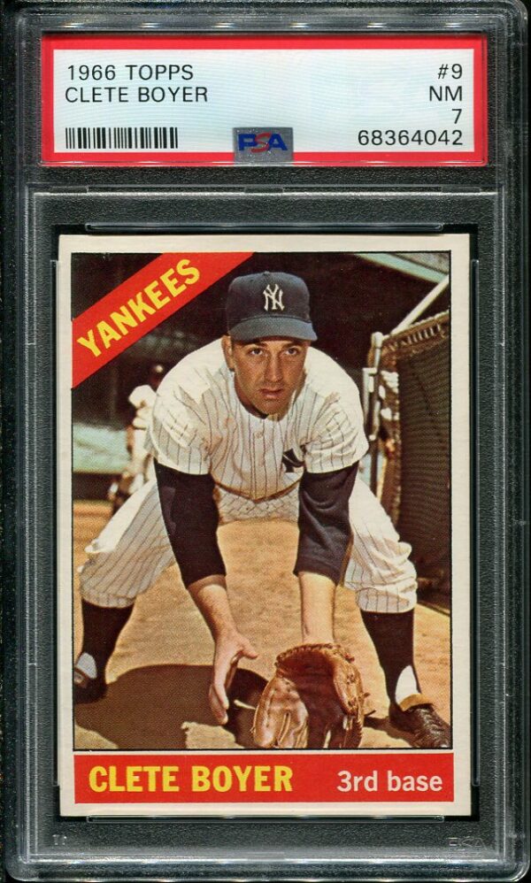 Authentic 1966 Topps #9 Clete Boyer PSA 7 Baseball Card