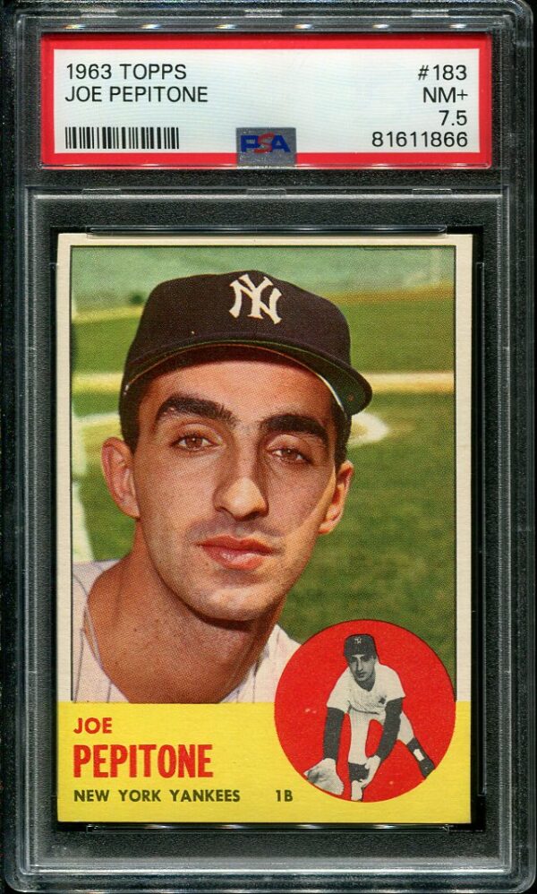 Authentic 1963 Topps #183 Joe Pepitone PSA 7.5 Baseball Card