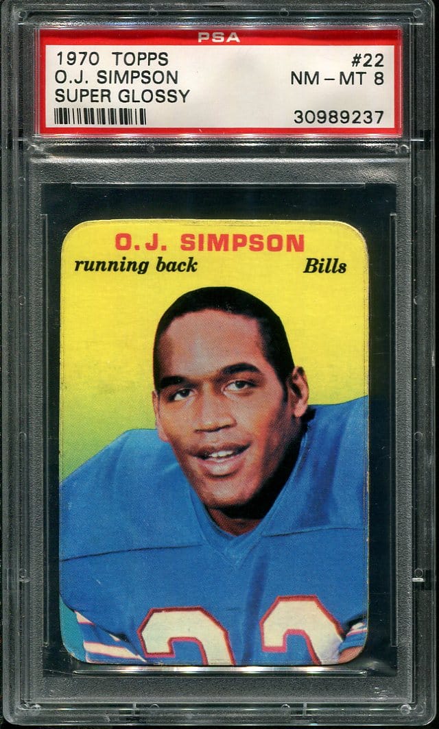 1970 Topps Super Glossy #22 O.J. Simpson RC PSA 8 (30989237) - All Star ...