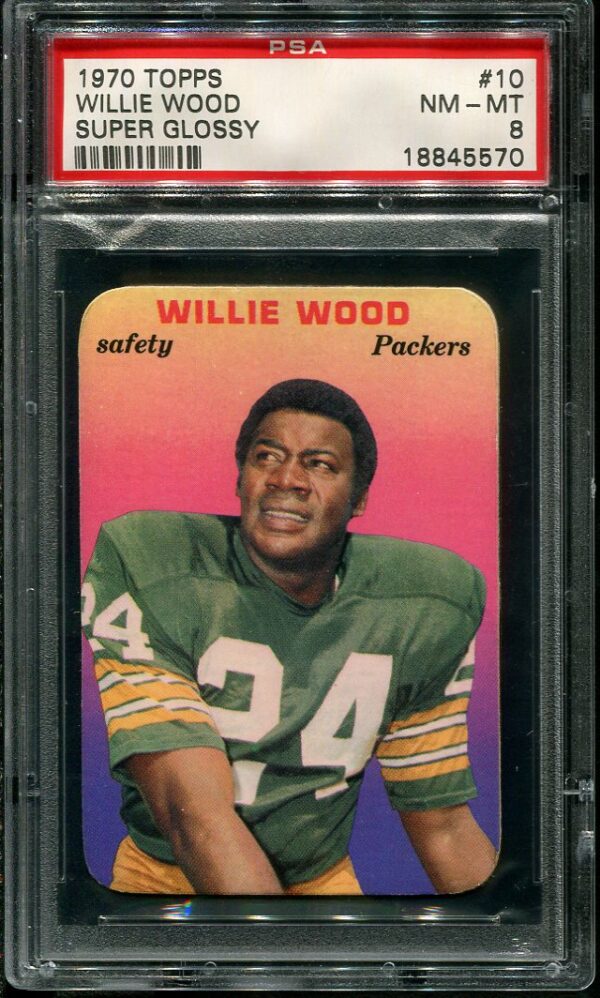 Authentic 1970 Topps Super Glossy #10 Willie Wood PSA 8 Football Card