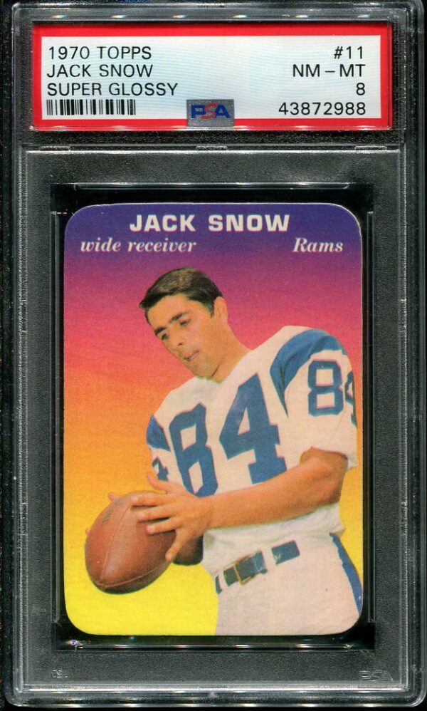 Authentic 1970 Topps Super Glossy #11 Jack Snow PSA 8 Football Card