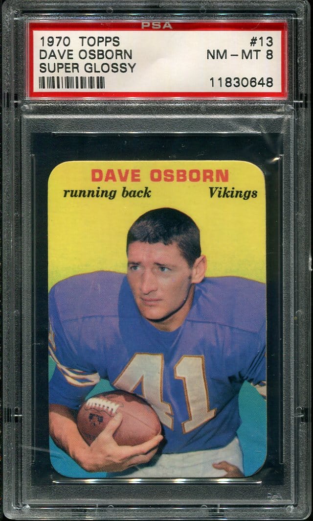 1970 Topps Super Glossy 13 Dave Osborn Psa 8 11830648 All Star Cards Inc 3083