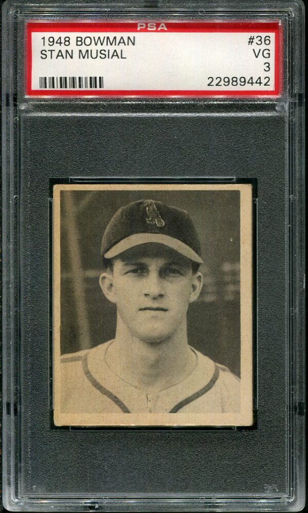 1948 Bowman #36 Stan Musial RC PSA 3 HOF (22989442) - All Star Cards Inc