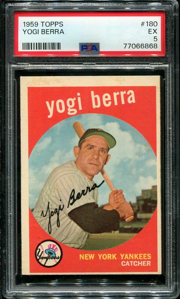 Authentic 1959 Topps #180 Yogi Berra PSA 5 Baseball Card