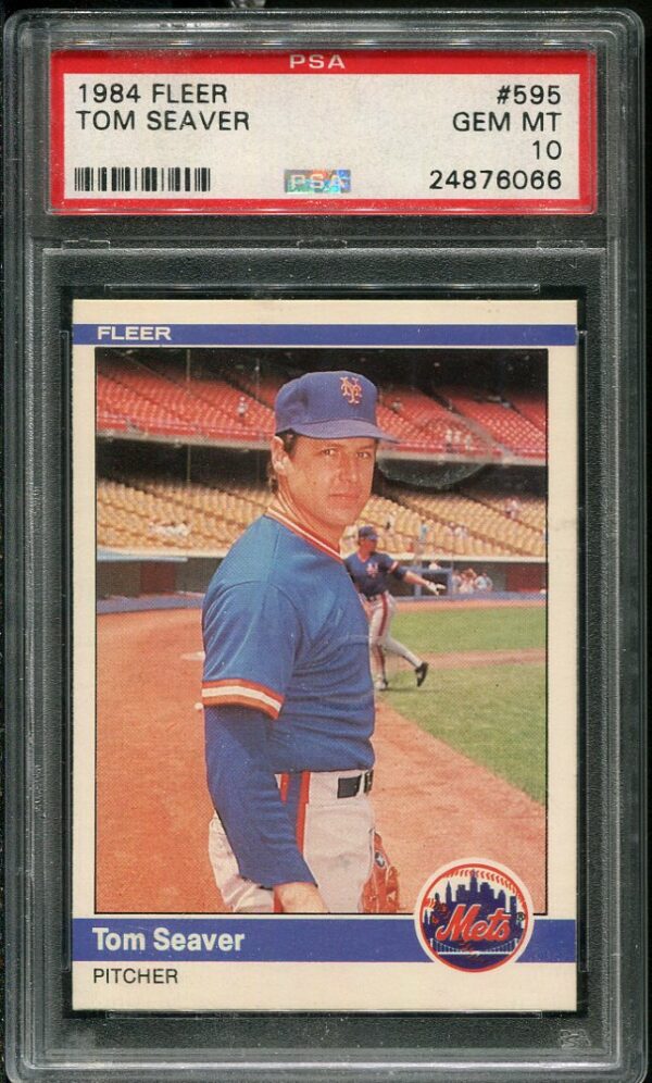 Authentic 1984 Fleer #595 Tom Seaver PSA 10 Baseball Card