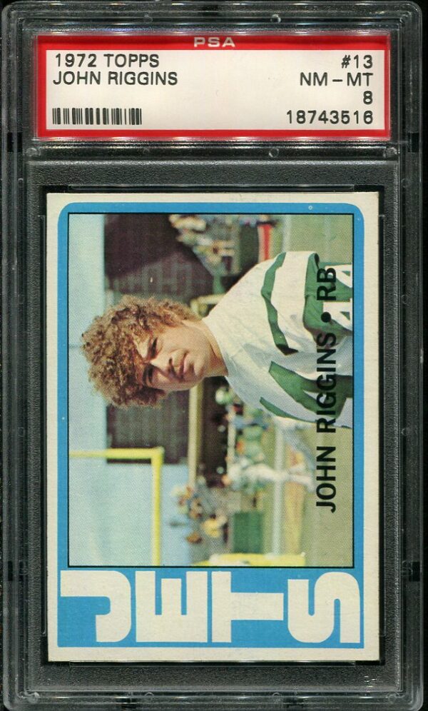 Authentic 1972 Topps #13 John Riggins PSA 8 Rookie Football Card