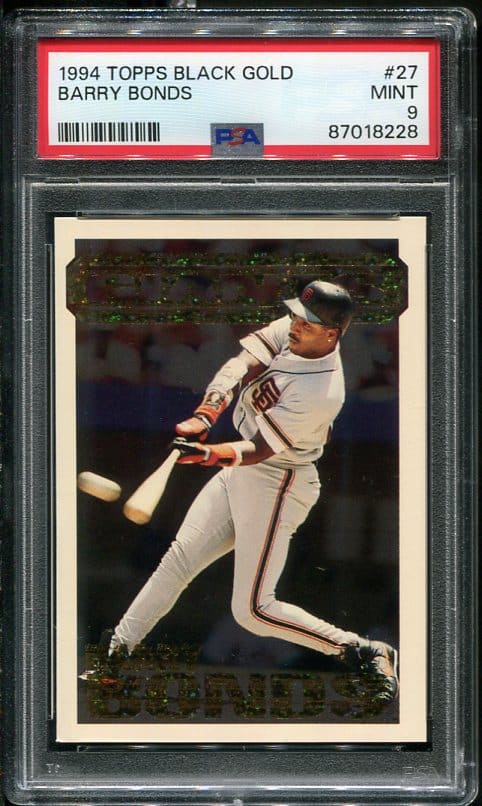 Authentic 1994 Topps Black Gold #27 Barry Bonds PSA 9 Baseball Card