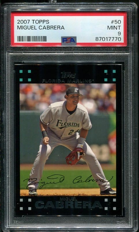 2007 Topps #50 Miguel Cabrera PSA 9 Baseball Card