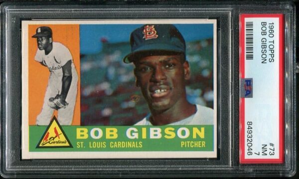 Authentic 1960 Topps #73 Bob Gibson PSA 7 Baseball Card