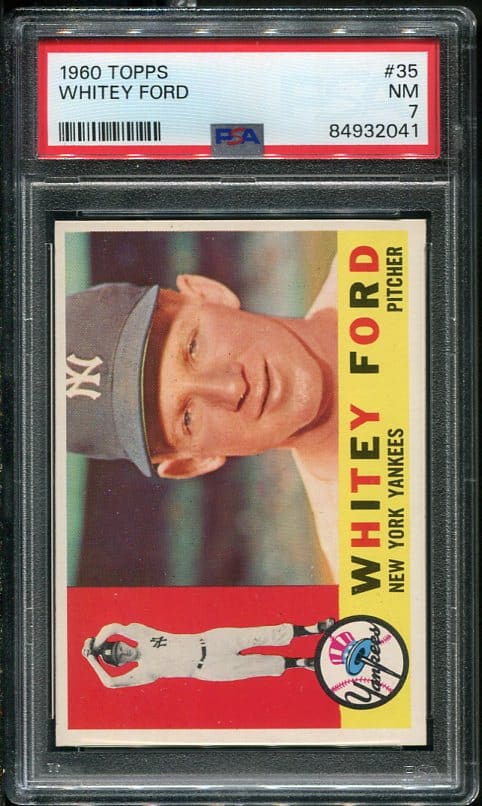 Authentic 1960 Topps #35 Whitey Ford PSA 7 Baseball Card