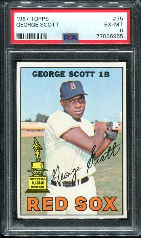 Authentic 1967 Topps #75 George Scott PSA 6 Baseball Card