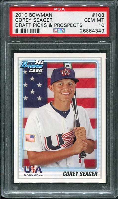 Authentic 2010 Bowman #108 Corey Seager PSA 10 Rookie Baseball Card