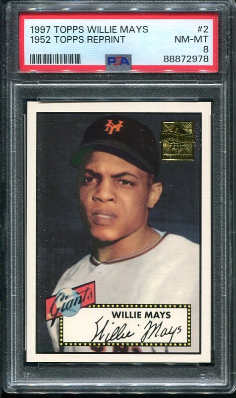 1997 Topps #2 Willie Mays (1952 Topps Reprint) PSA 8 HOF (88872978 ...