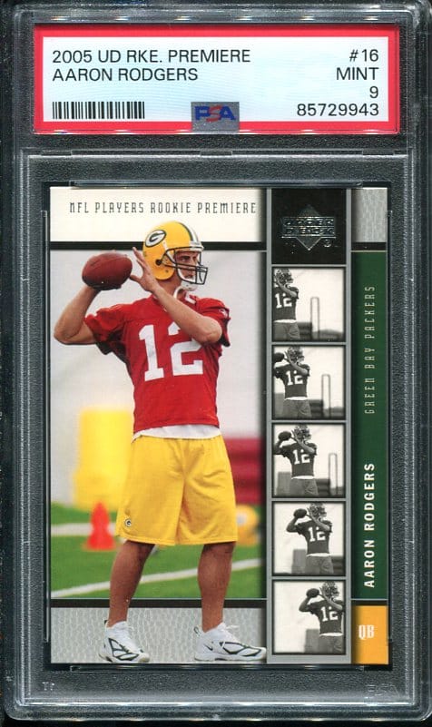 Authentic 2005 Upper Deck Rookie Premiere #16 Aaron Rodgers PSA 9 Football Card